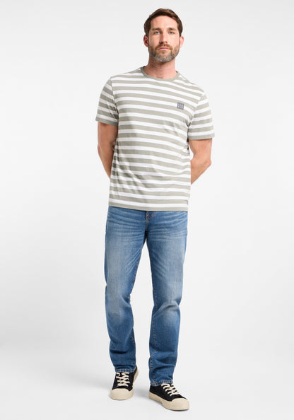 Stone + Bright White STRIPE