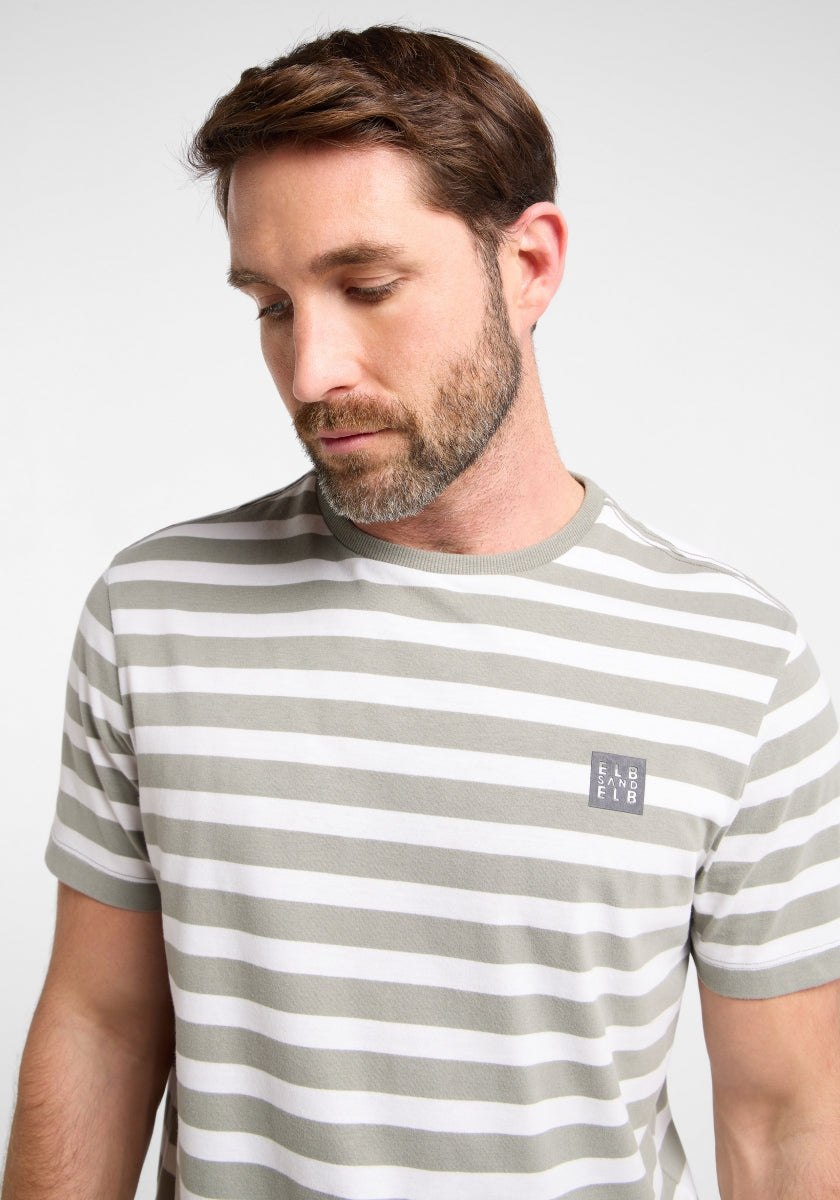 Stone + Bright White STRIPE