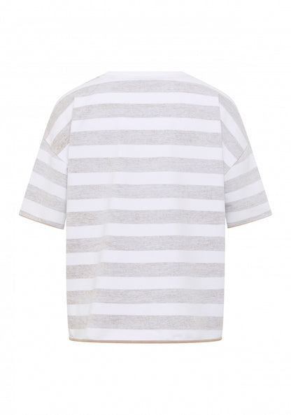 Camel + Bright White STRIPE