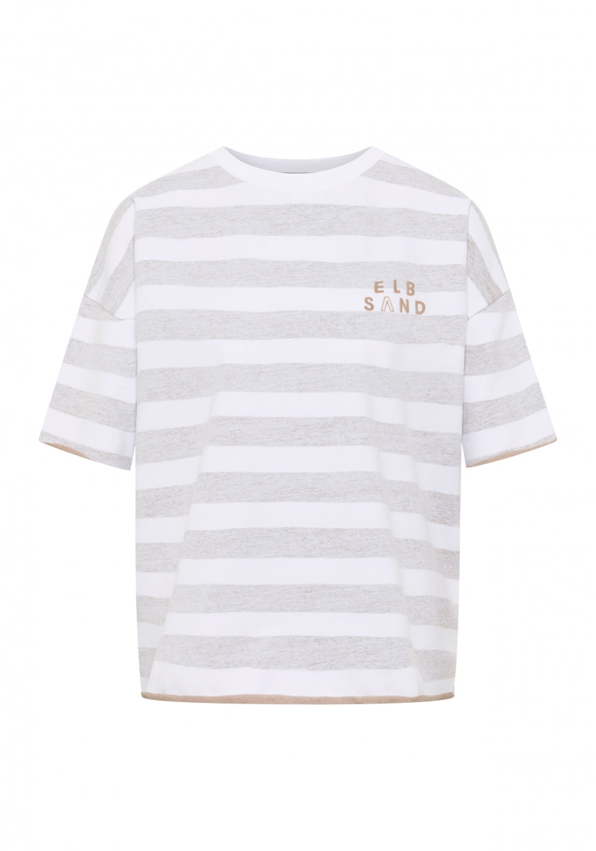 Camel + Bright White STRIPE