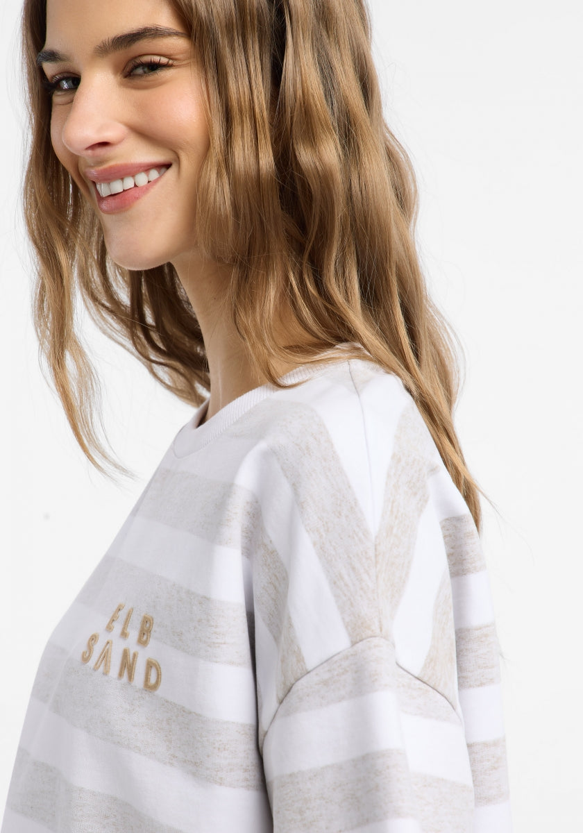 Camel + Bright White STRIPE