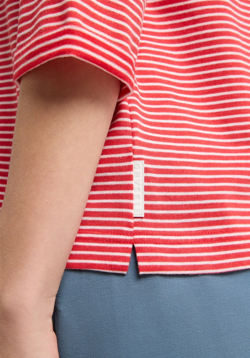 Barberry + Cloud White STRIPE