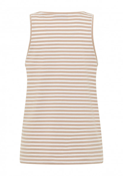 Camel + Bright White STRIPE