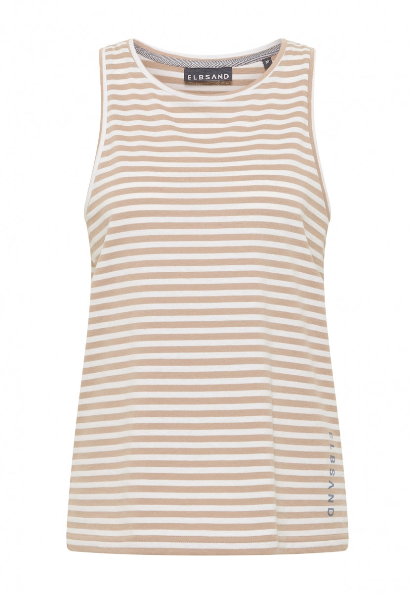 Camel + Bright White STRIPE