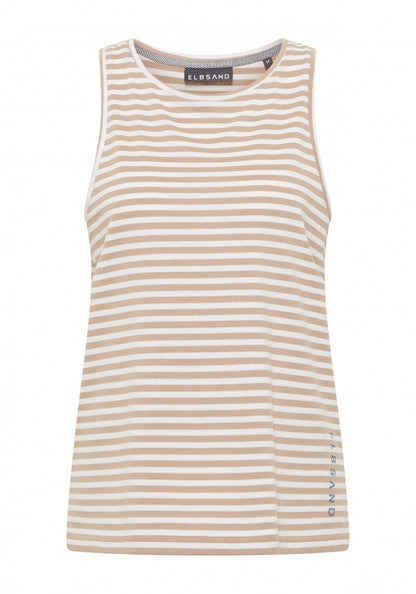 Camel + Bright White STRIPE