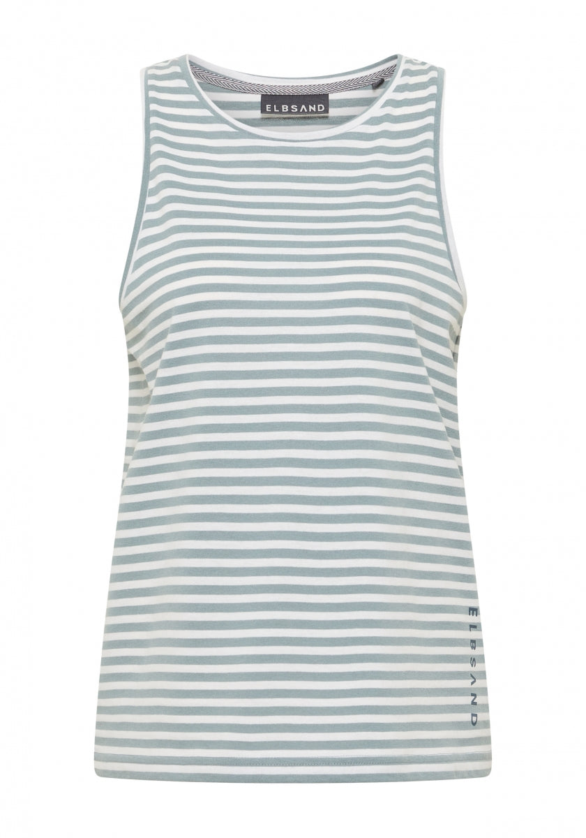 Seaweed + Bright White STRIPE