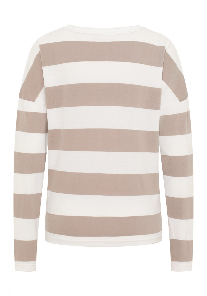 Silver Sand + Cloud White STRIPE