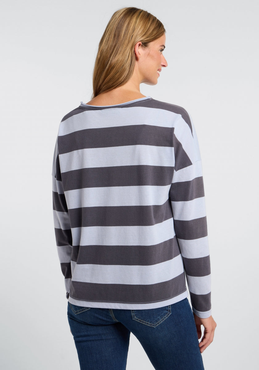 Winter Sky + Charcoal STRIPE