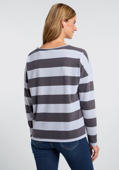 Winter Sky + Charcoal STRIPE