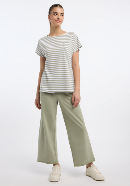 Khaki + Bright White STRIPE