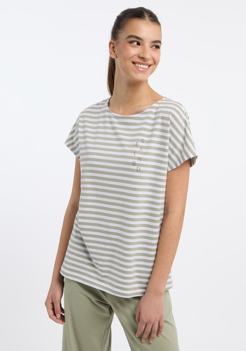 Khaki + Bright White STRIPE