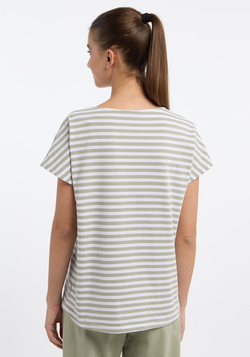 Khaki + Bright White STRIPE