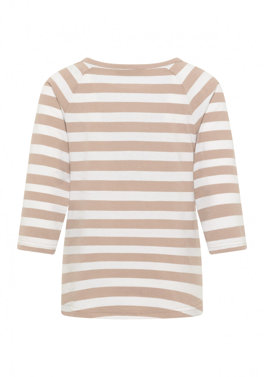 Camel + Bright White STRIPE