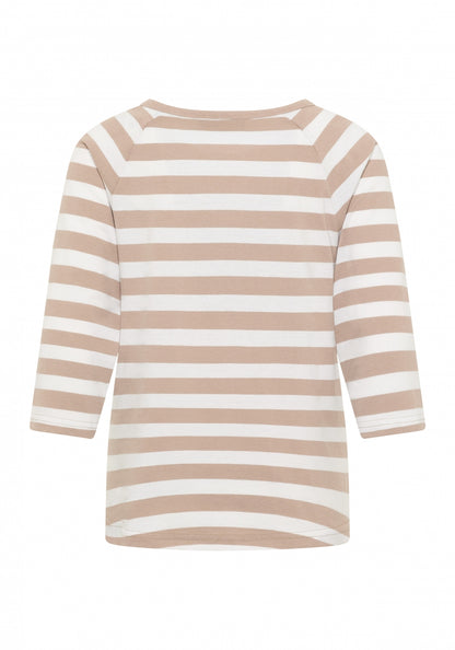 Camel + Bright White STRIPE