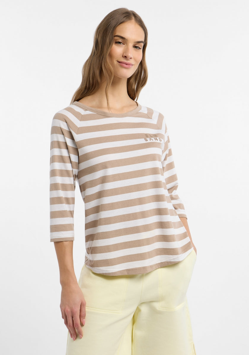 Camel + Bright White STRIPE