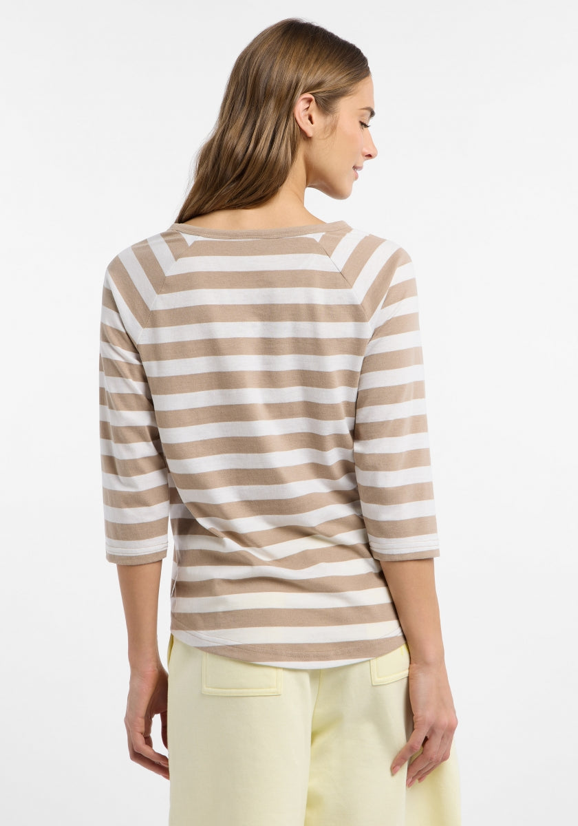 Camel + Bright White STRIPE