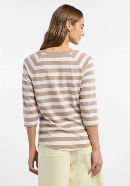 Camel + Bright White STRIPE