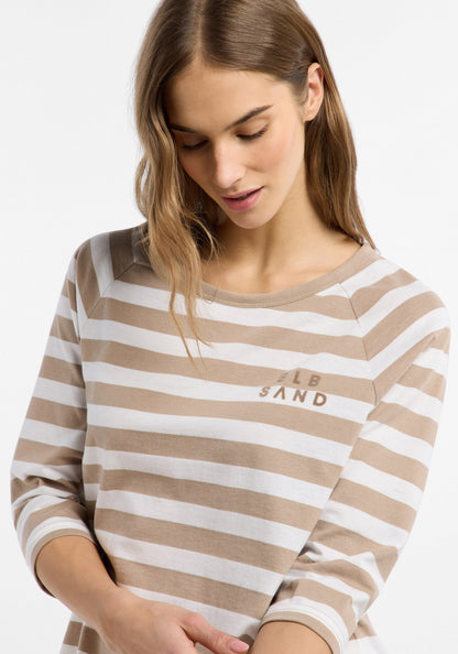 Camel + Bright White STRIPE