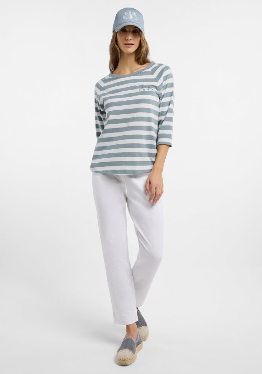 Seaweed + Bright White STRIPE