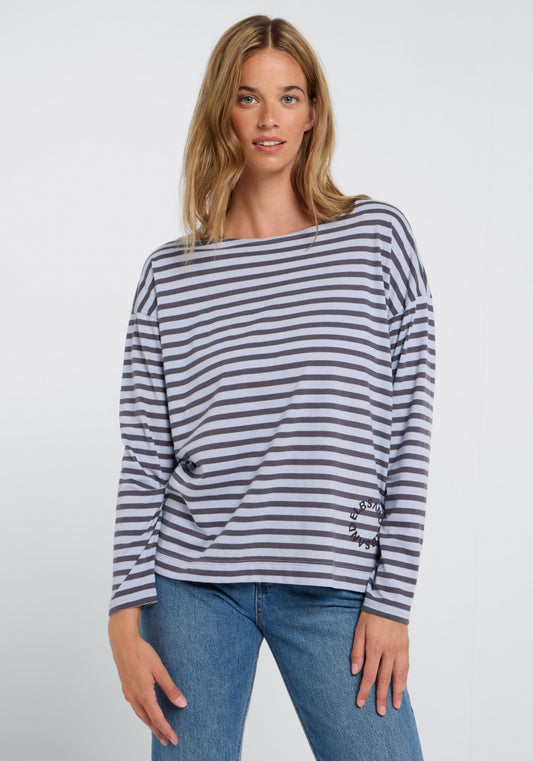 Winter Sky + Charcoal STRIPE