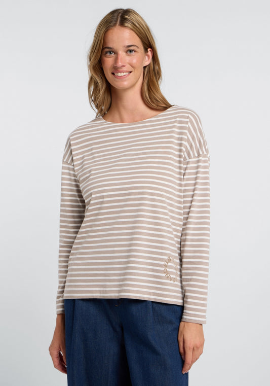 Silver Sand + Cloud White STRIPE