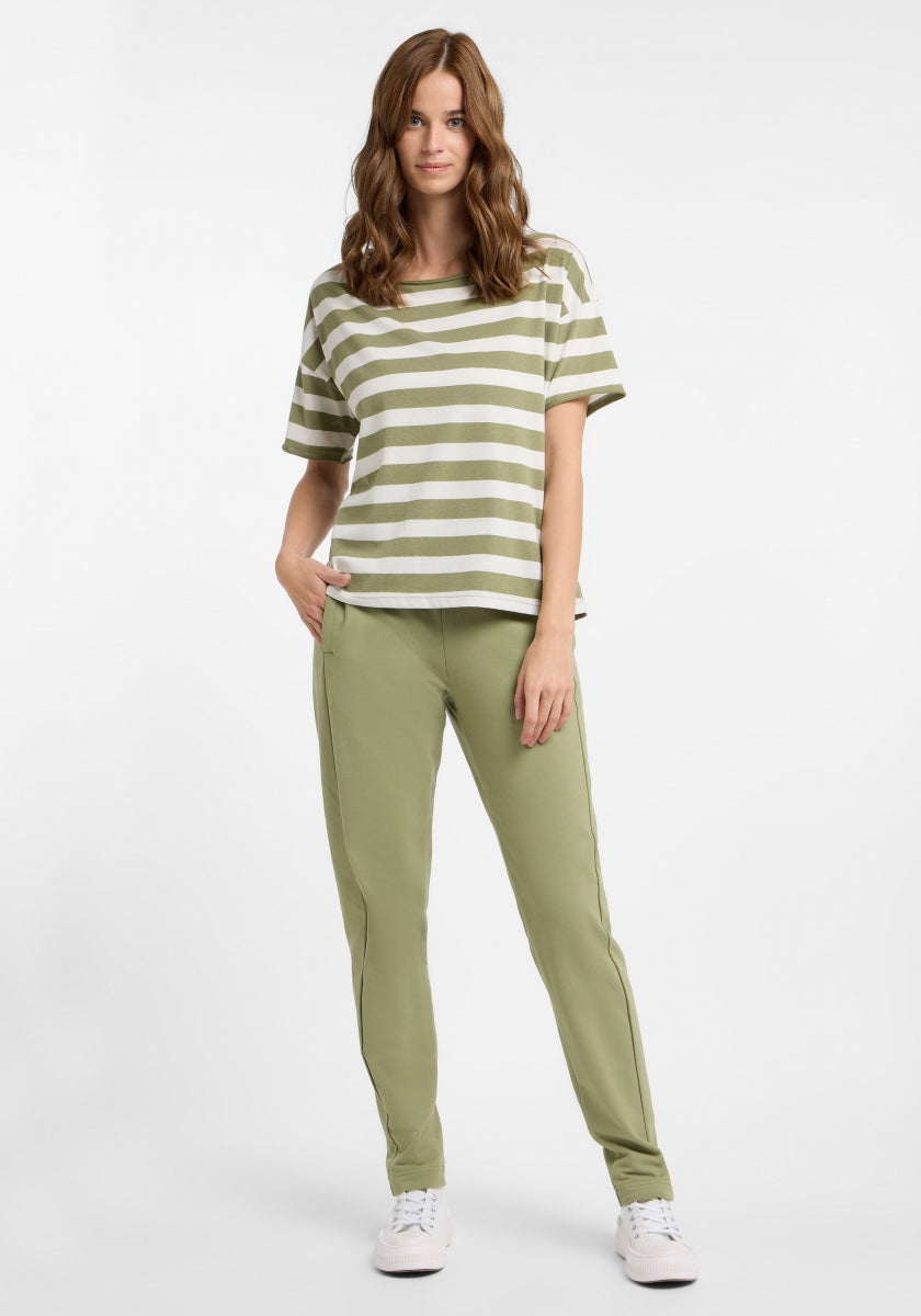 Green Leaf + Cloud White STRIPE