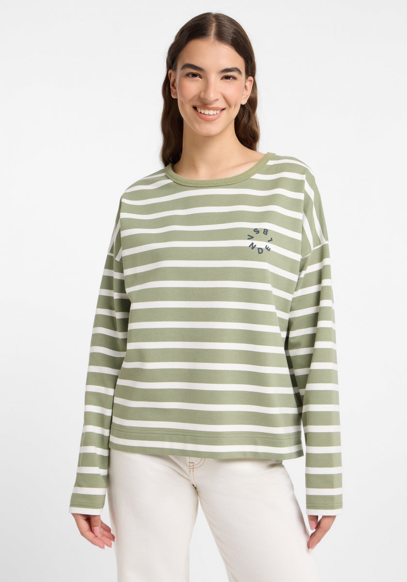 Green Leaf + Cloud White STRIPE