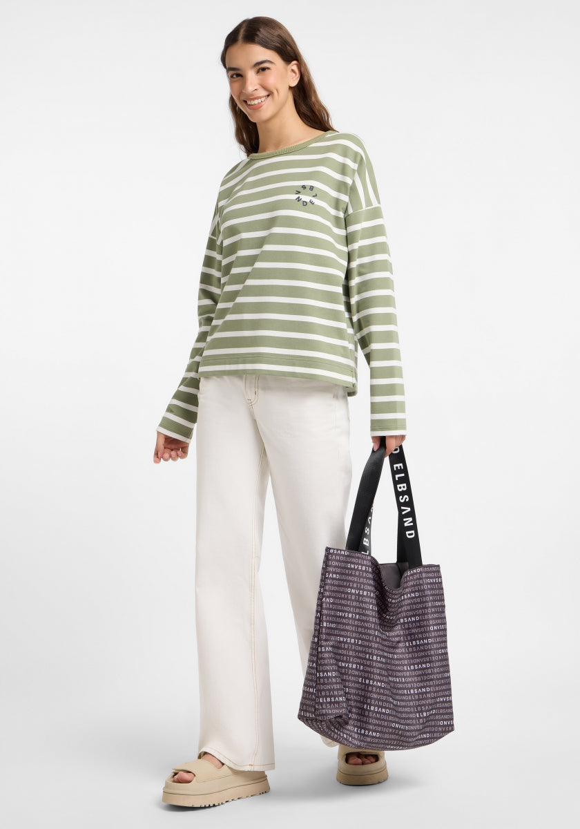 Green Leaf + Cloud White STRIPE