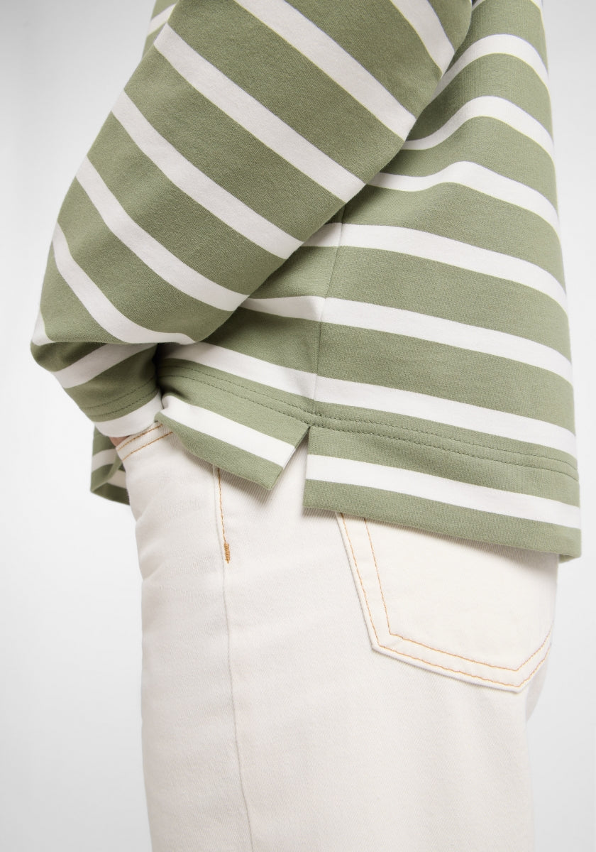 Green Leaf + Cloud White STRIPE