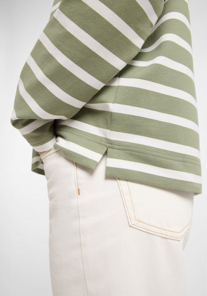 Green Leaf + Cloud White STRIPE