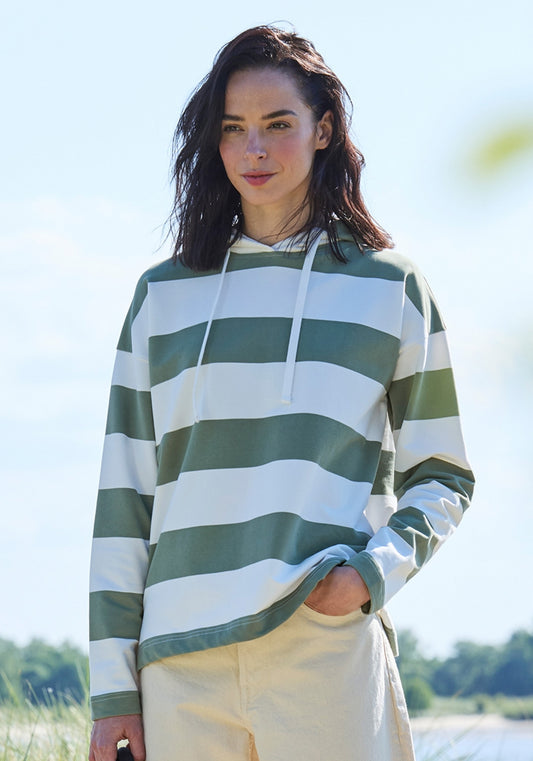 Cloud White + Green Leaf STRIPE